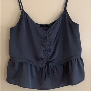 Abercrombie Blue Satin Spaghetti Strap Top